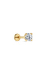 KOSINER 14K solid gold minimalist flat back stud, hypoallergenic nickel-free, designed for sensitive ears