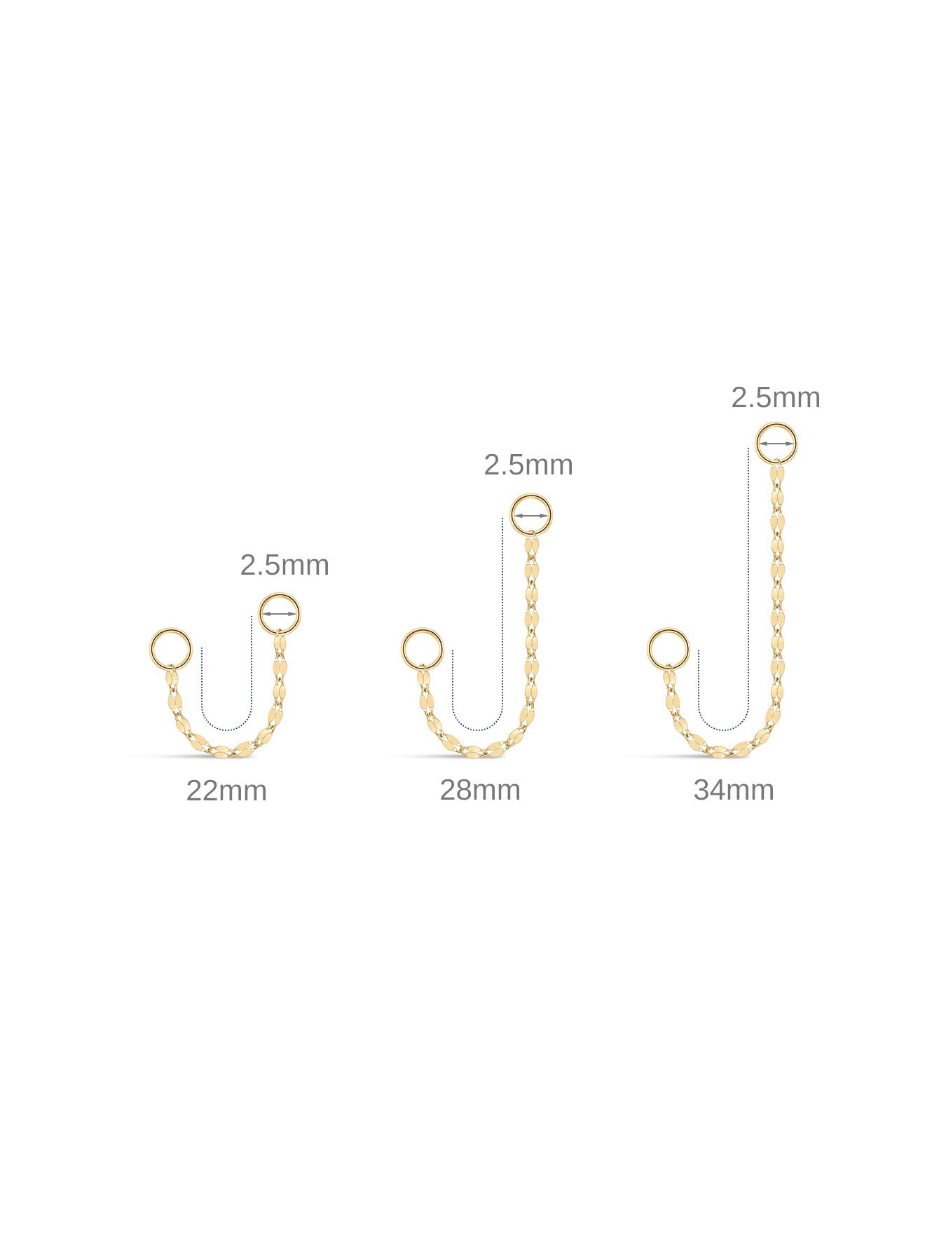 Kosiner Jewelry KOSINER 14K Solid Gold Baby Rolo Chain Pendant Charm