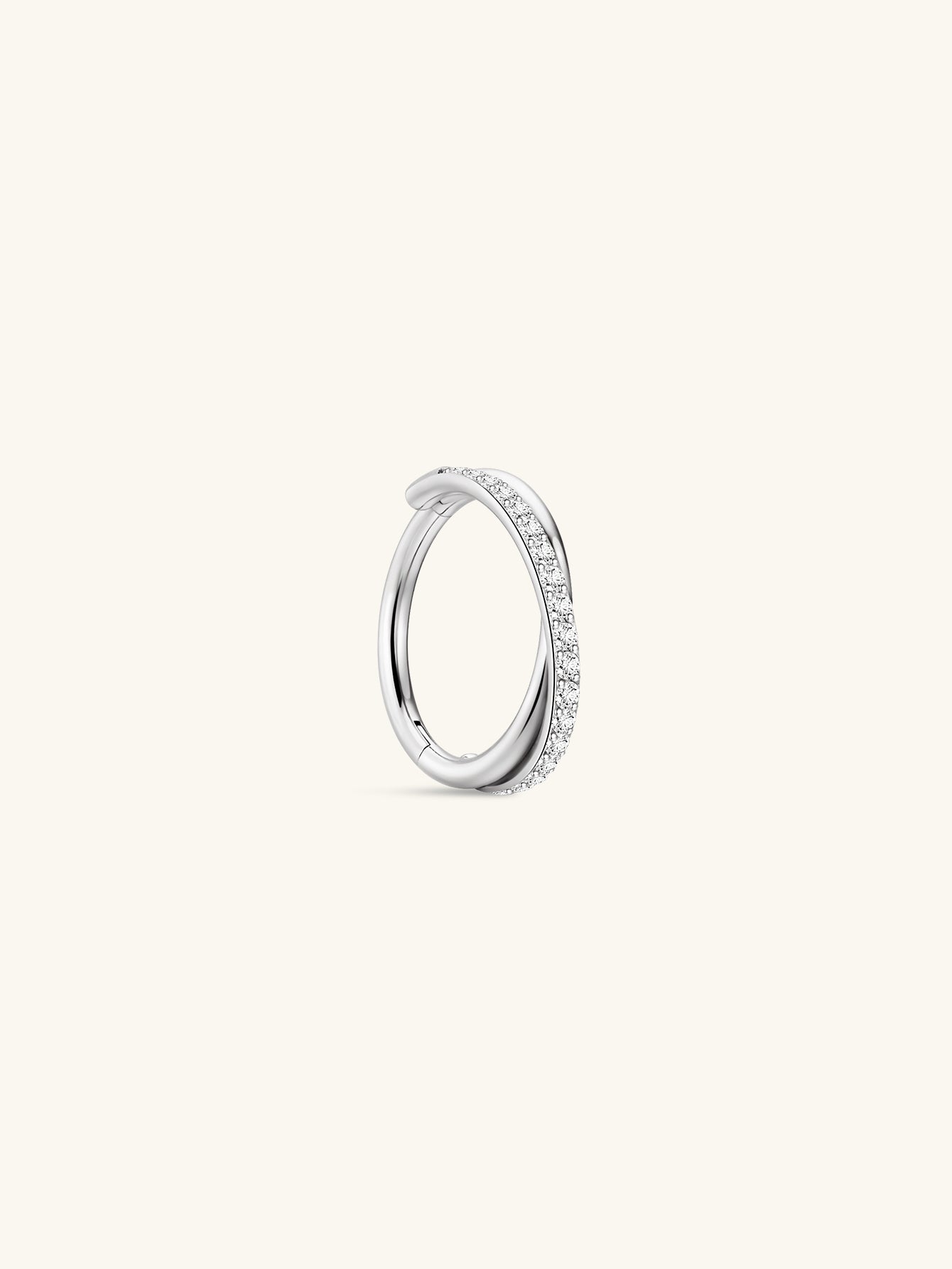 Titanium klauw Pave Huggies