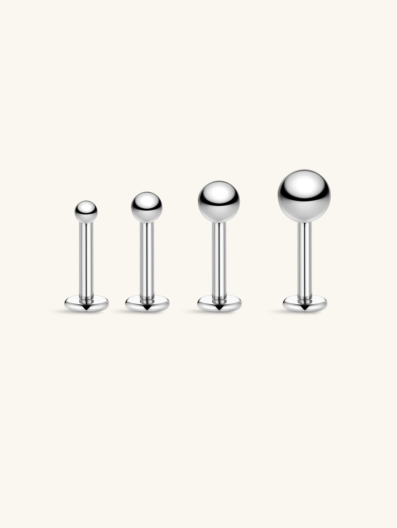 Titanium Ball Flatback Piercing Stud (Labret / Lip / Tongue)