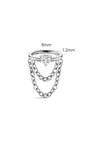 kosiner jewelry Implant - Grade Titanium Round CZ Double Chain Hoop