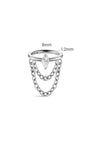 kosiner jewelry Implant - Grade Titanium Kite CZ Double Chain Hoop