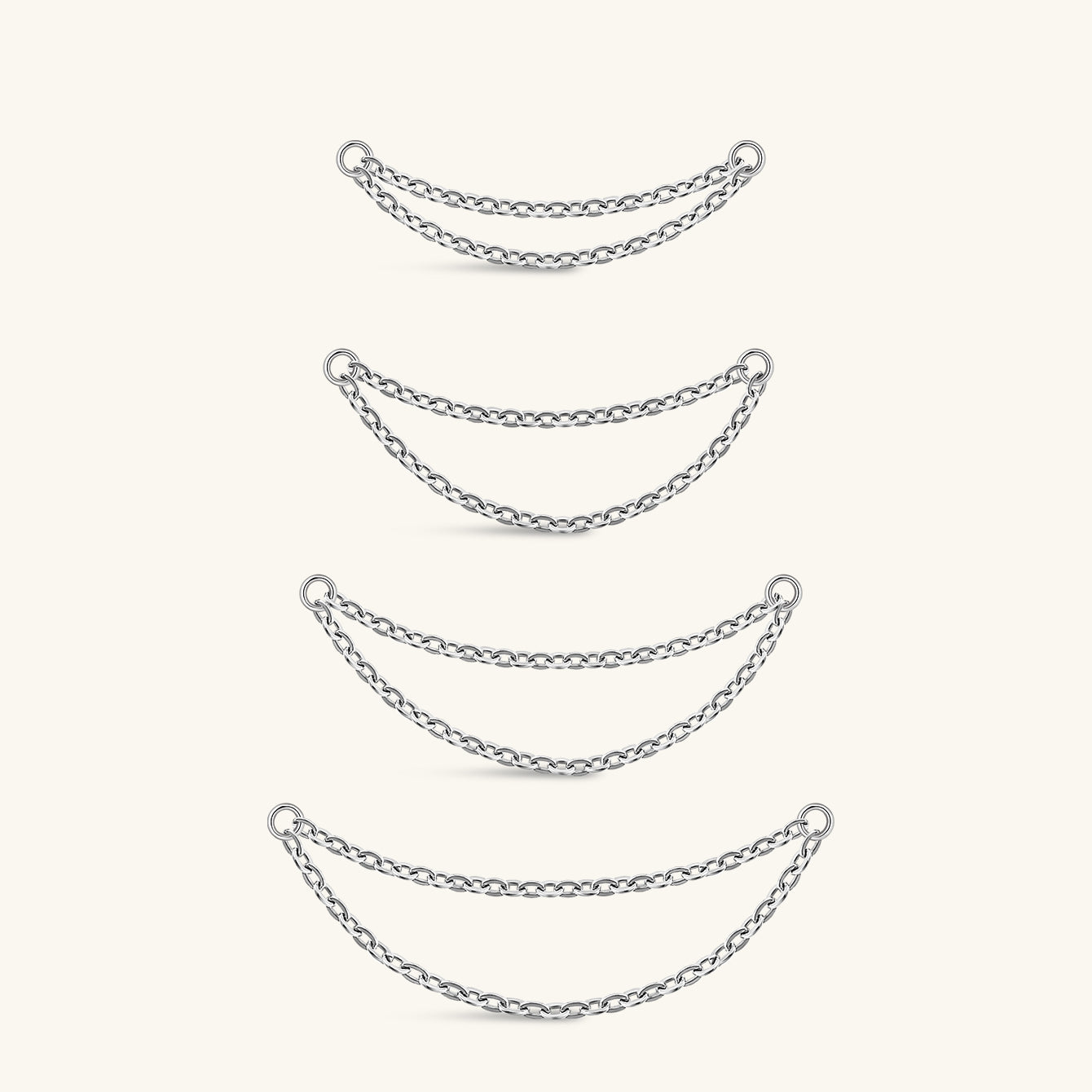 Corrente de piercing de gota única de titânio de grau de implante