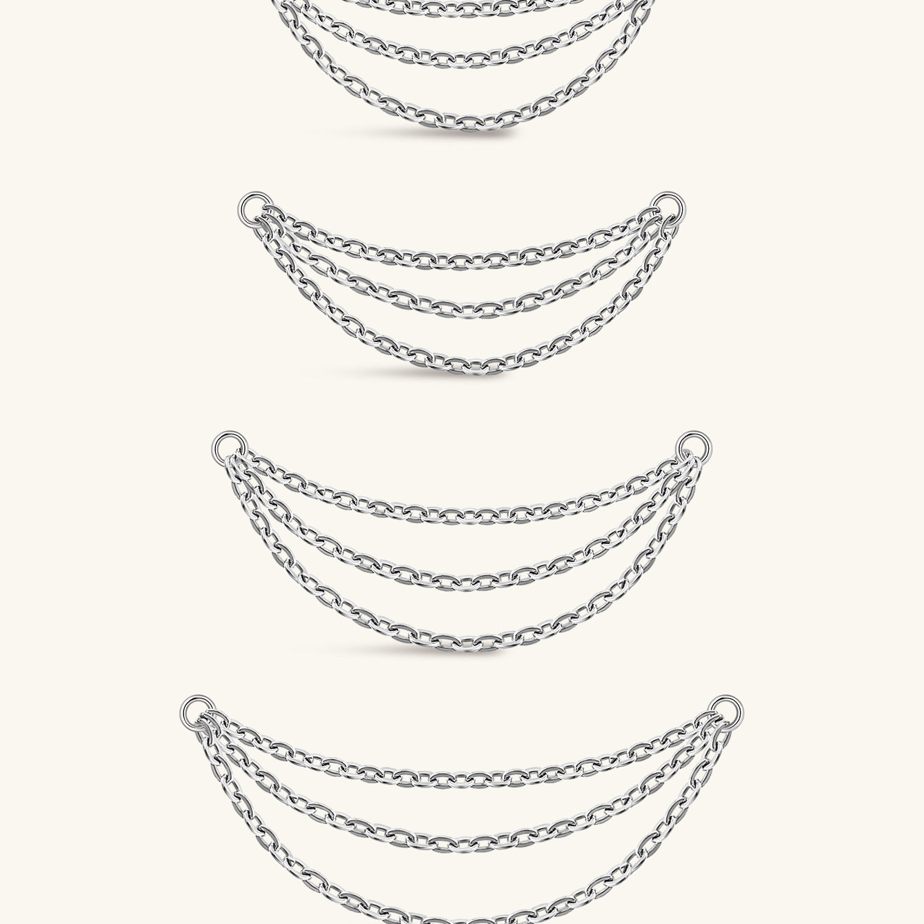 kosiner jewelry Implant - Grade Titanium Double Layer Drop Piercing Chain