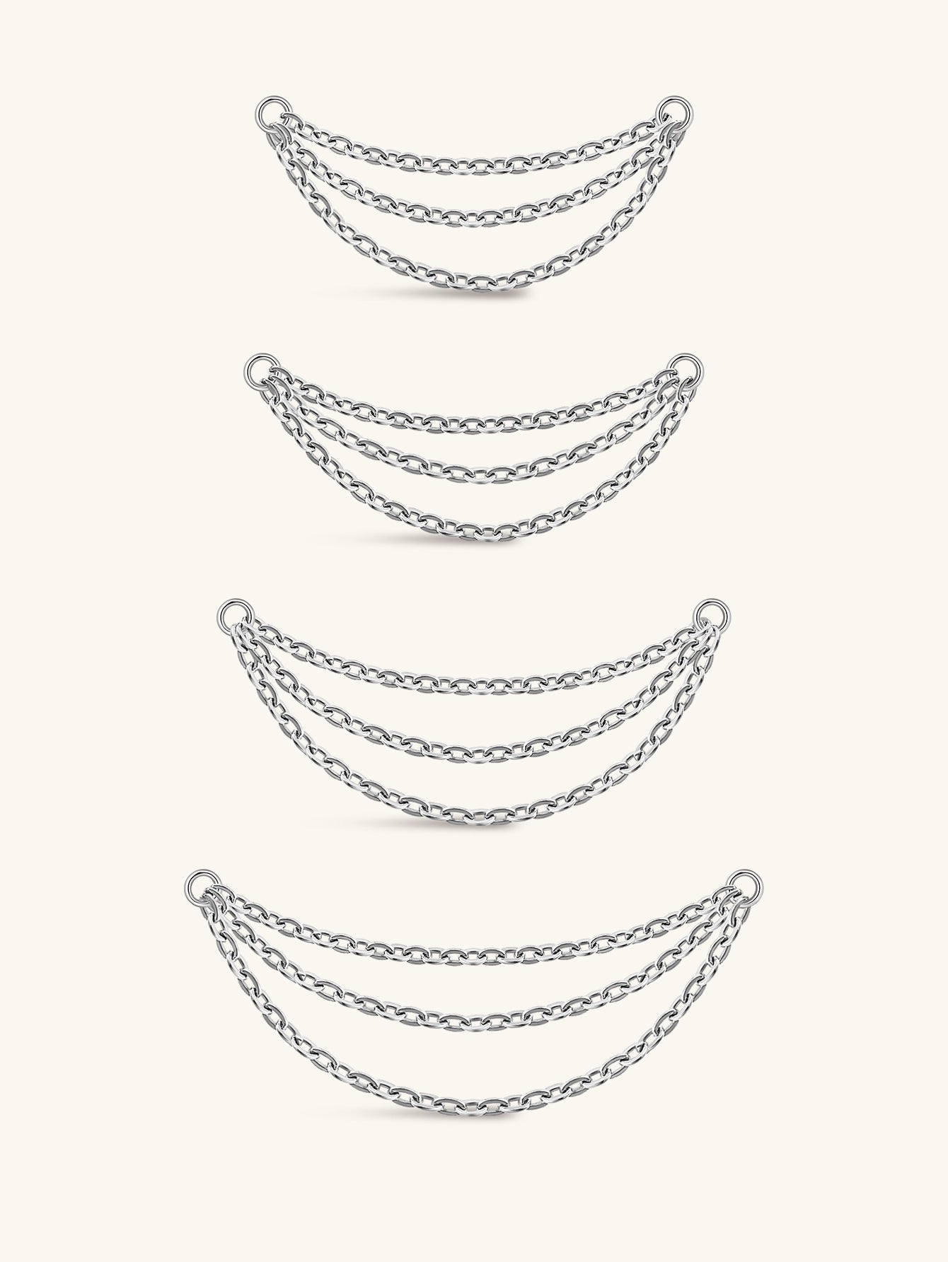 Implant-Grade Titanium Double Layer Drop Piercing Chain