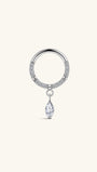 Titanium Marquise CZ Drop Hoop van implantaatkwaliteit