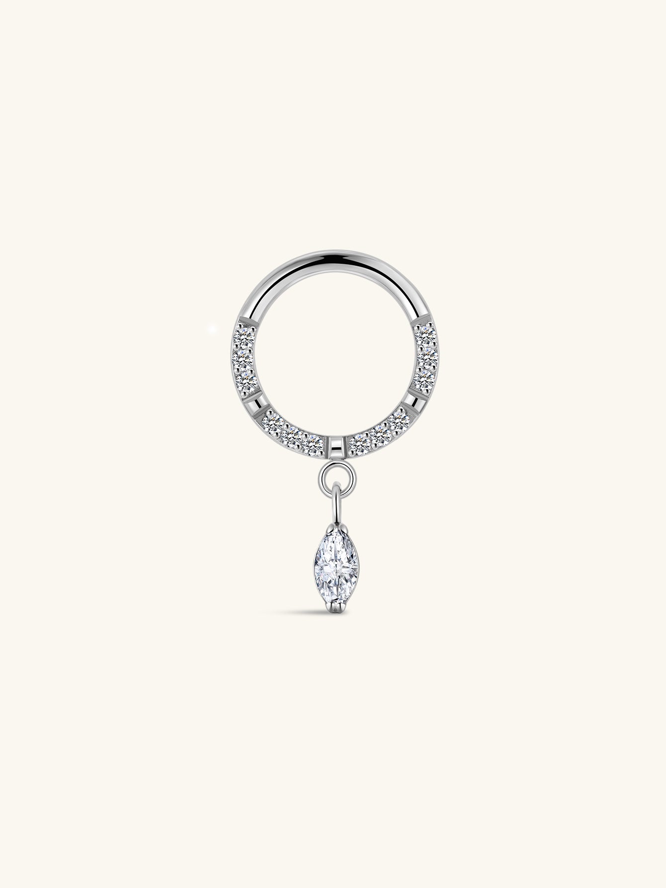Argola de queda de titânio Marquise CZ de grau de implante