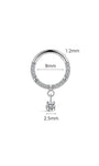 kosiner jewelry Implant - Grade Titanium CZ Solitaire Drop Hoop