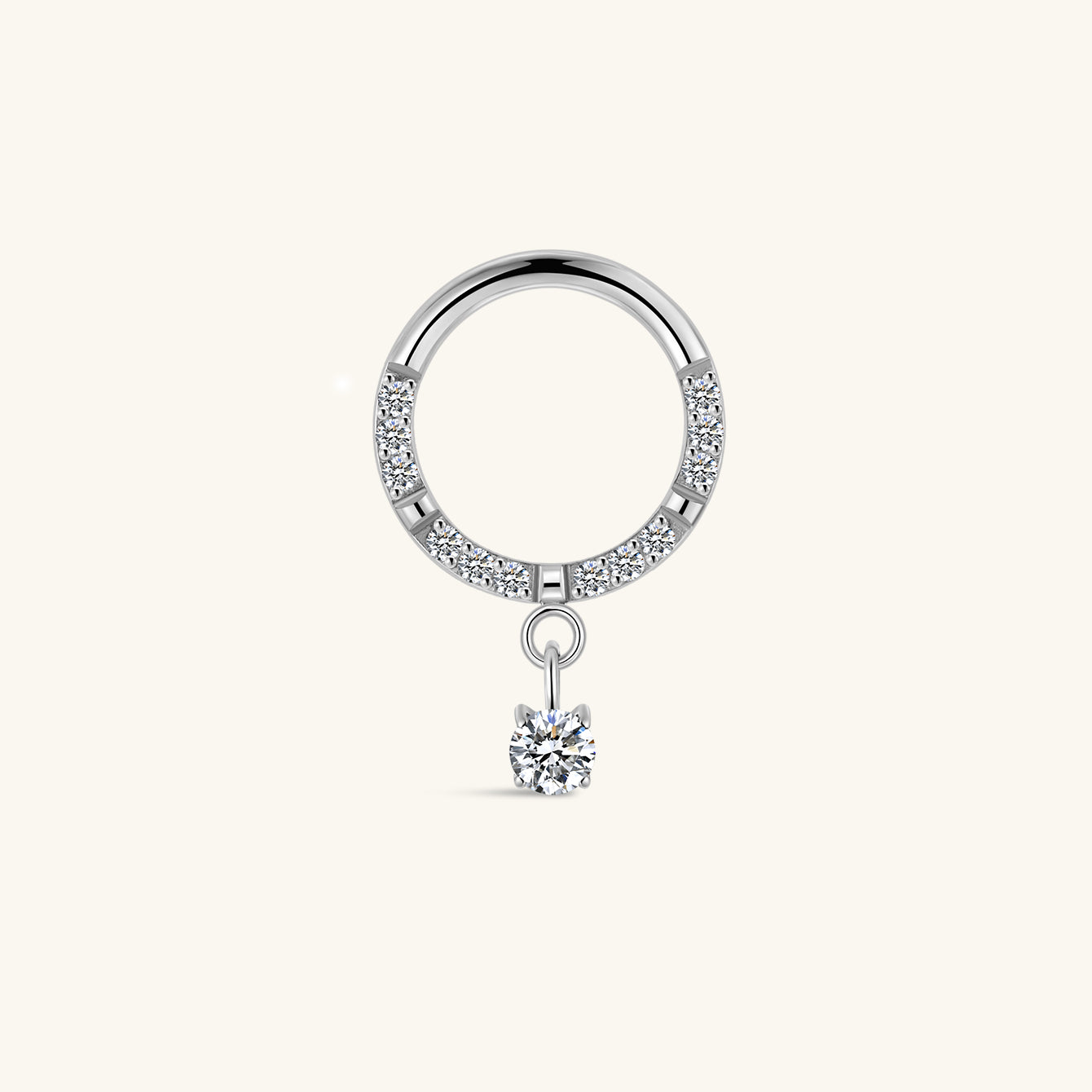 Aro de gota de titânio CZ Solitaire de grau de implante