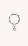 kosiner jewelry Implant - Grade Titanium CZ Solitaire Drop Hoop