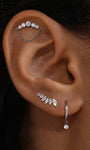 kosiner jewelry Implant - Grade Titanium CZ Solitaire Drop Hoop