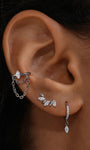 kosiner jewelry Implant - Grade Titanium Marquise CZ Drop Hoop