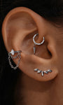 kosiner jewelry Implant - Grade Titanium Polished Leaf Flatback Stud