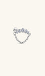 kosiner jewelry Implant - Grade Titanium CZ Piercing Chain Flatback Stud