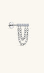 Kosiner Jewelry Impianto - Perno piatto con catena per piercing in titanio di grado