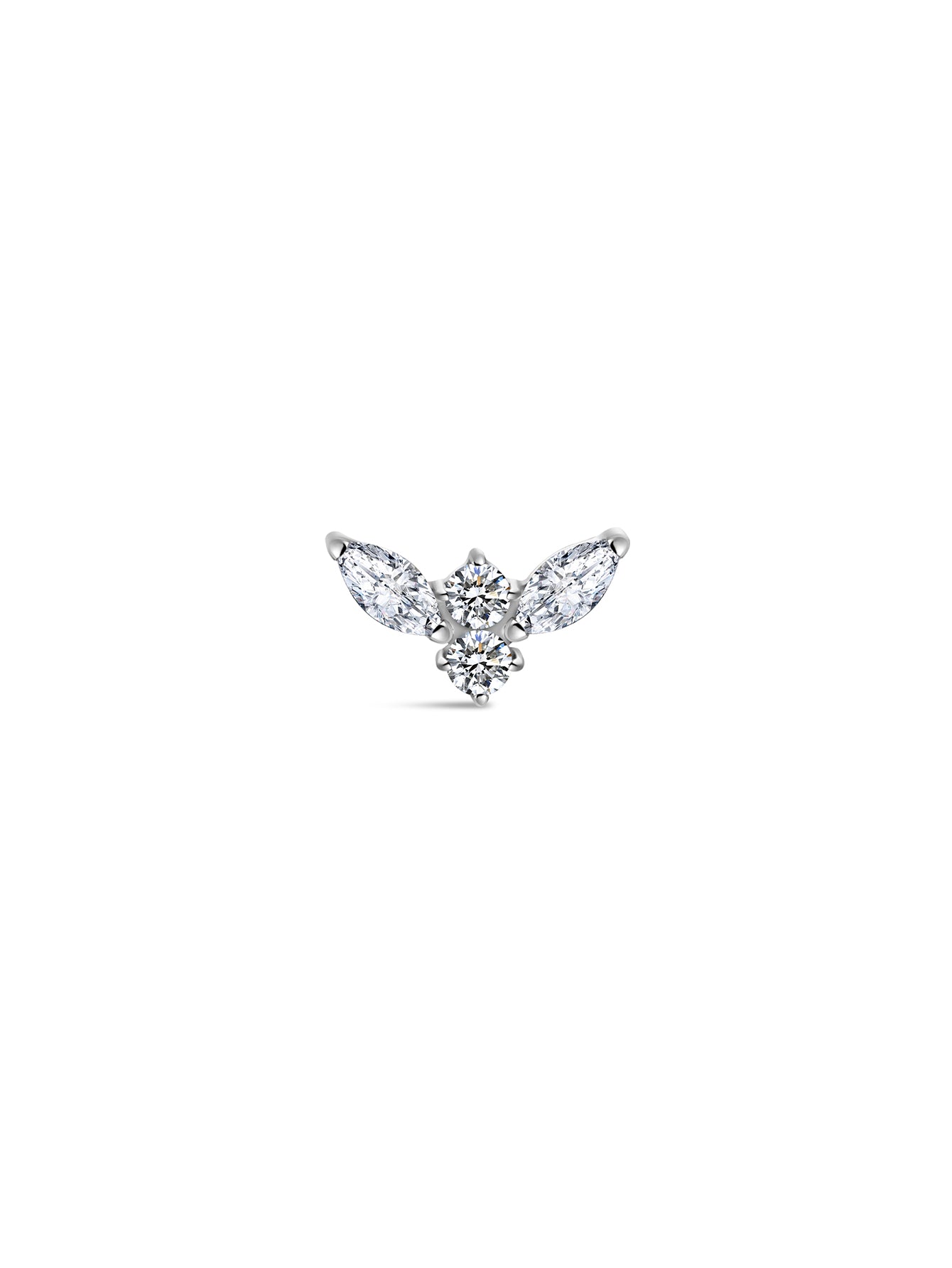Implant-Grade Titanium CZ Wing Flatback Stud
