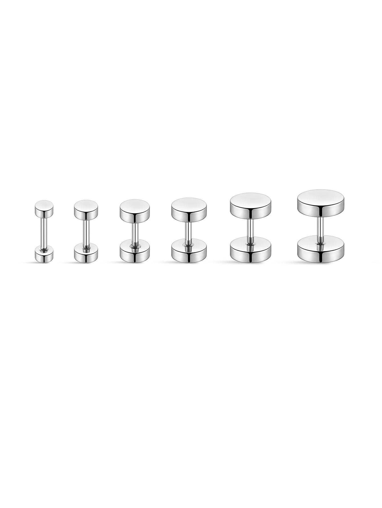 Titanium Flat Disc Flatback Piercing Stud (Labret / Lip /Tongue)