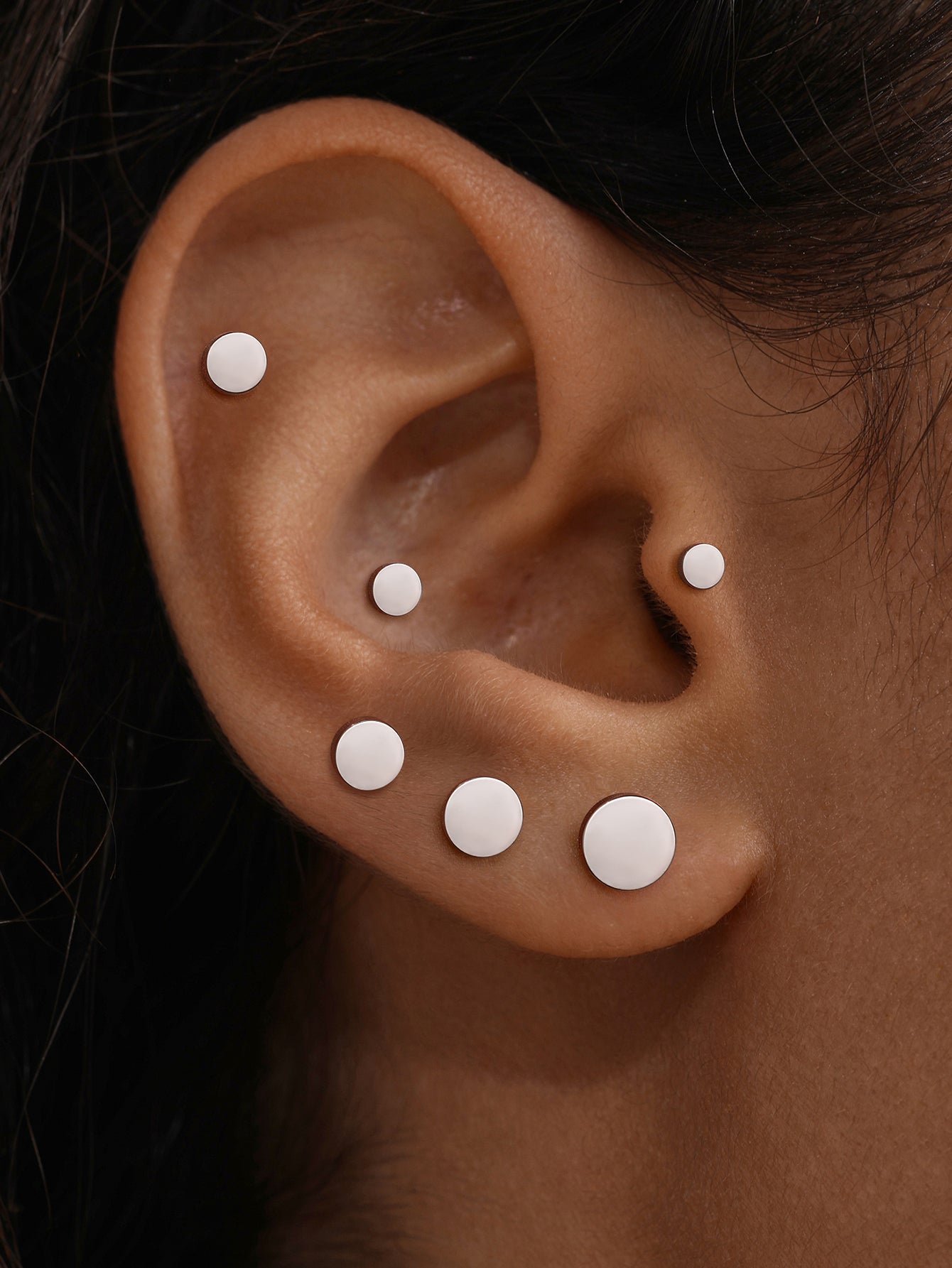 Titanium Flat Disc Flatback Piercing Stud (Labret / Lip /Tongue)