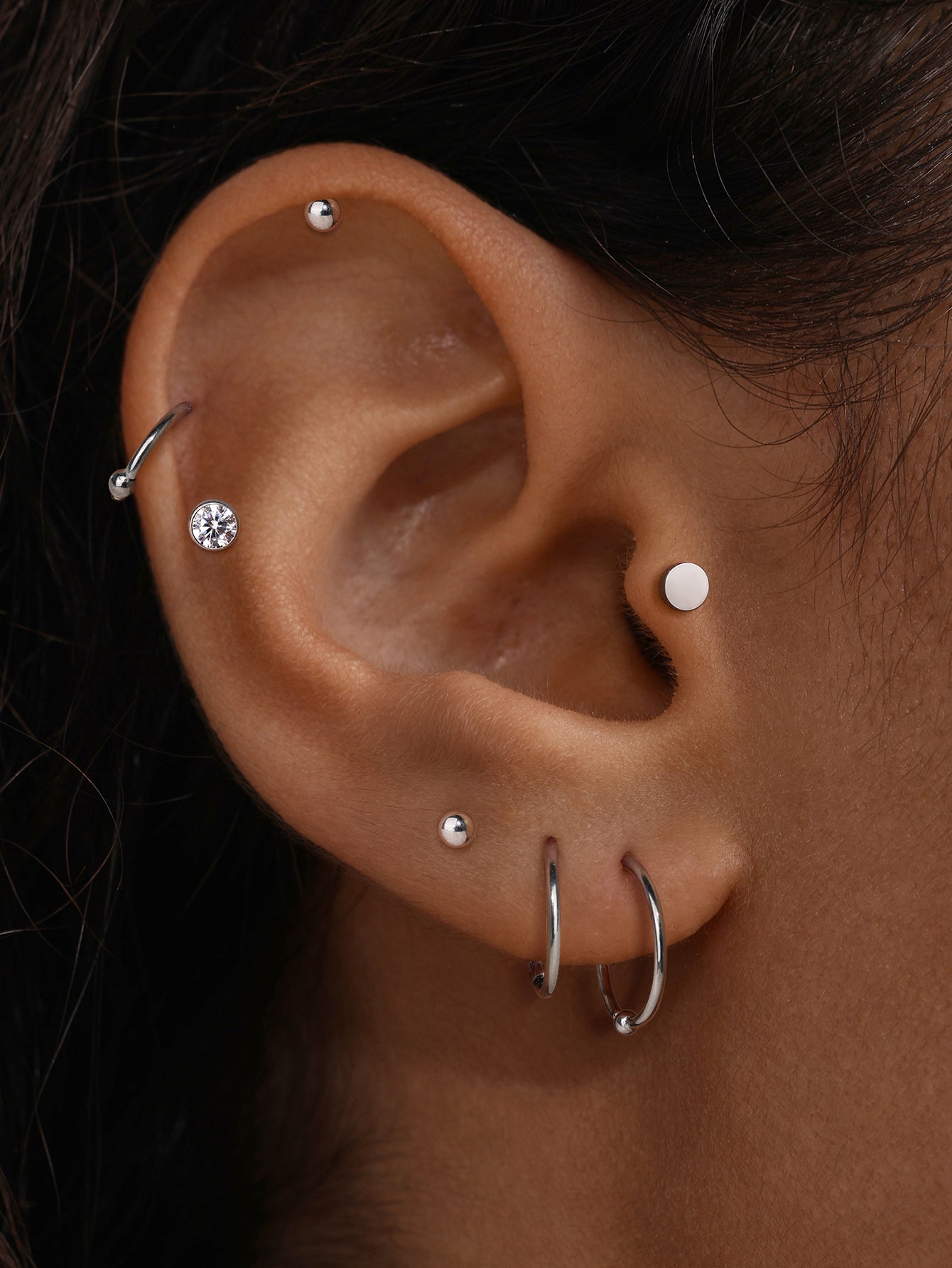 Titanium Flat Disc Flatback Piercing Stud (Labret / Lip /Tongue)