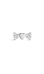 kosiner jewelry Titanium CZ Linked Heart Clover Flatback