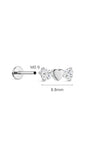 kosiner jewelry Titanium CZ Linked Heart Clover Flatback