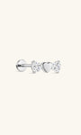kosiner jewelry Titanium CZ Linked Heart Clover Flatback