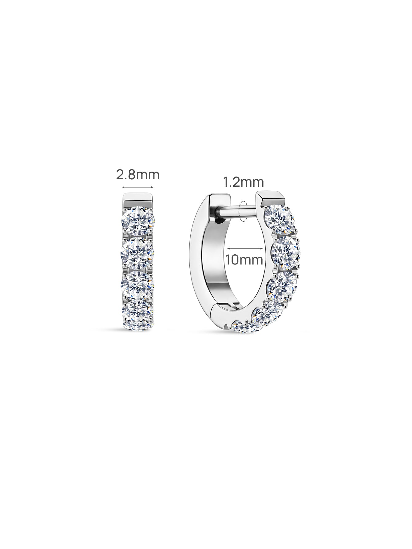 Titanium Pavé Huggie Hoops