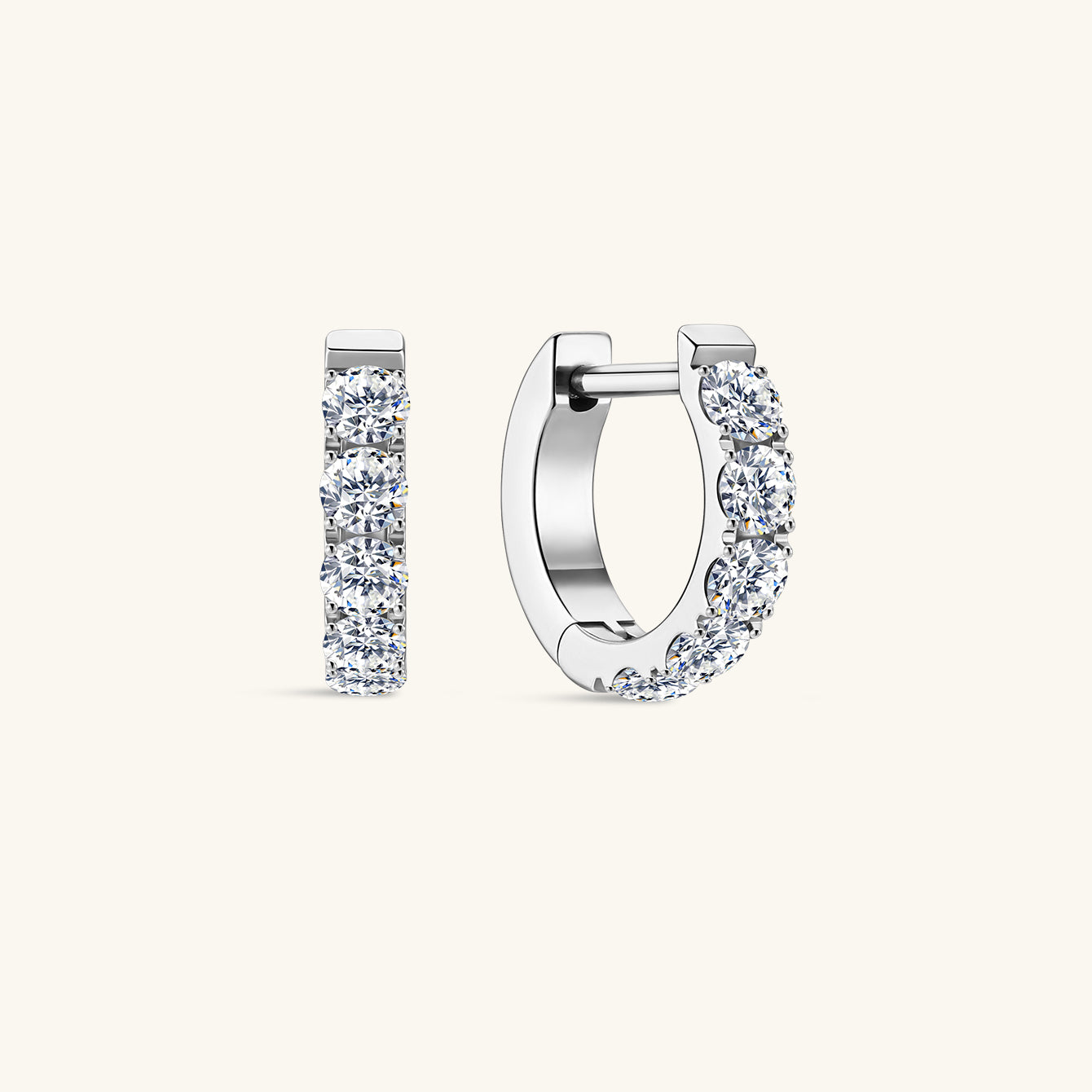 Titanium Pavé Huggie Hoops