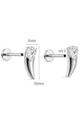 gioielli kosiner Titanium CZ Fang Teardrop Flatback