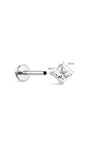 kosiner jewelry Titanium CZ Square Flatback