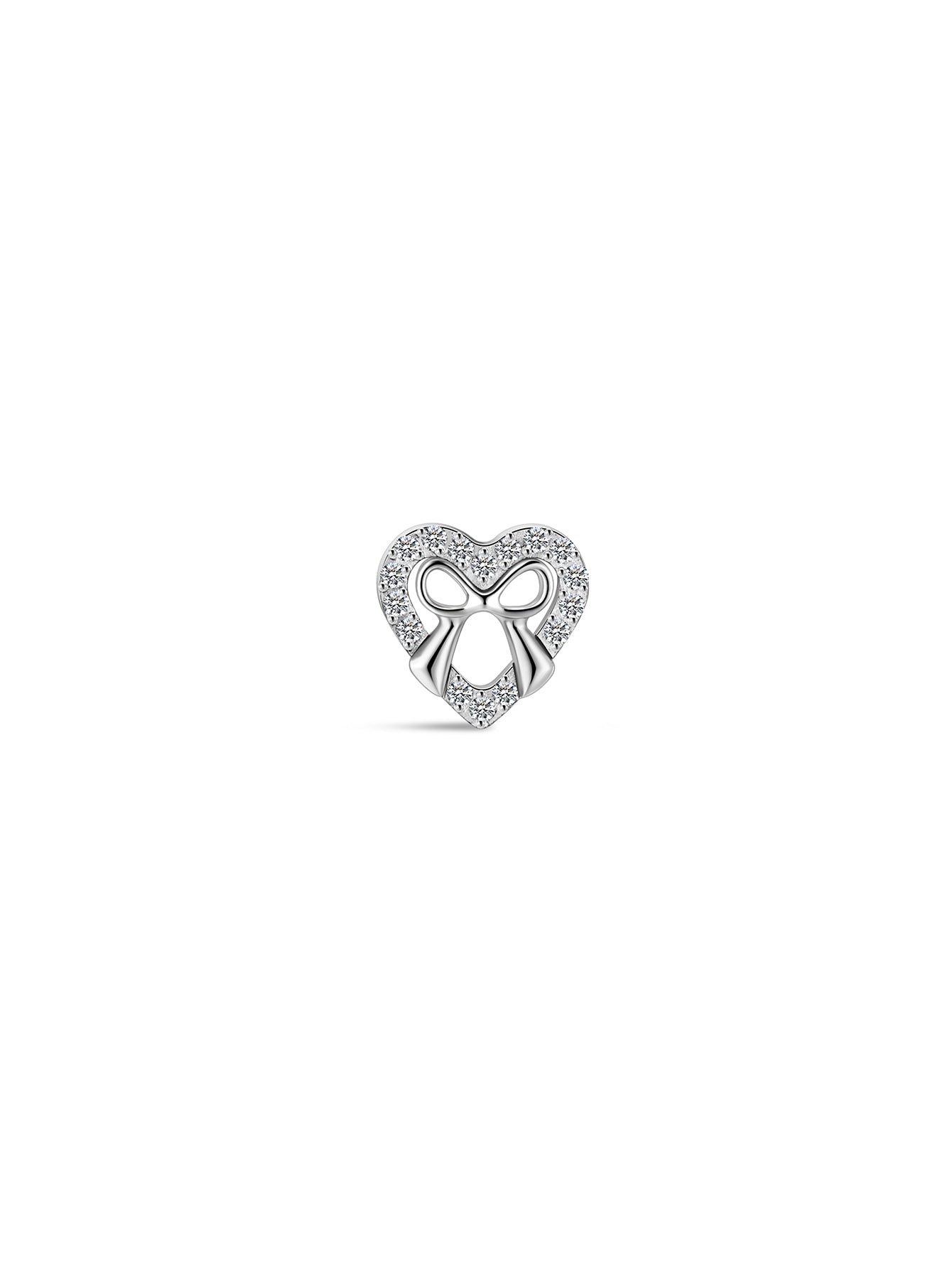 Titanium CZ Heart Bow Flatback