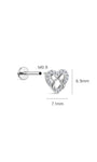 kosiner jewelry Titanium CZ Heart Bow Flatback