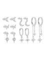 S925 Star and Moon Zircon Earring Set - Kosinerjewelry