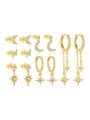 S925 Star and Moon Zircon Earring Set - Kosinerjewelry
