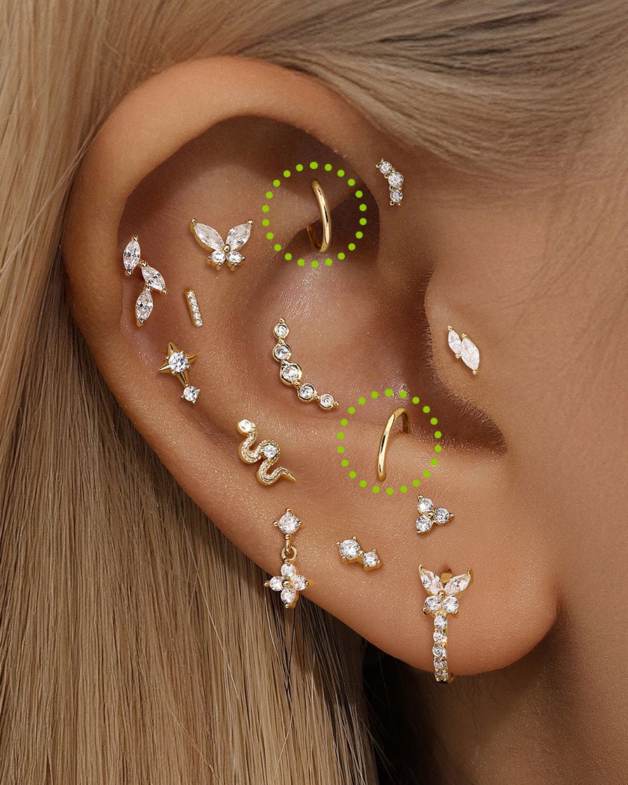 14K Solid Gold Classic Simplicity Hoop Earrings - Main Image