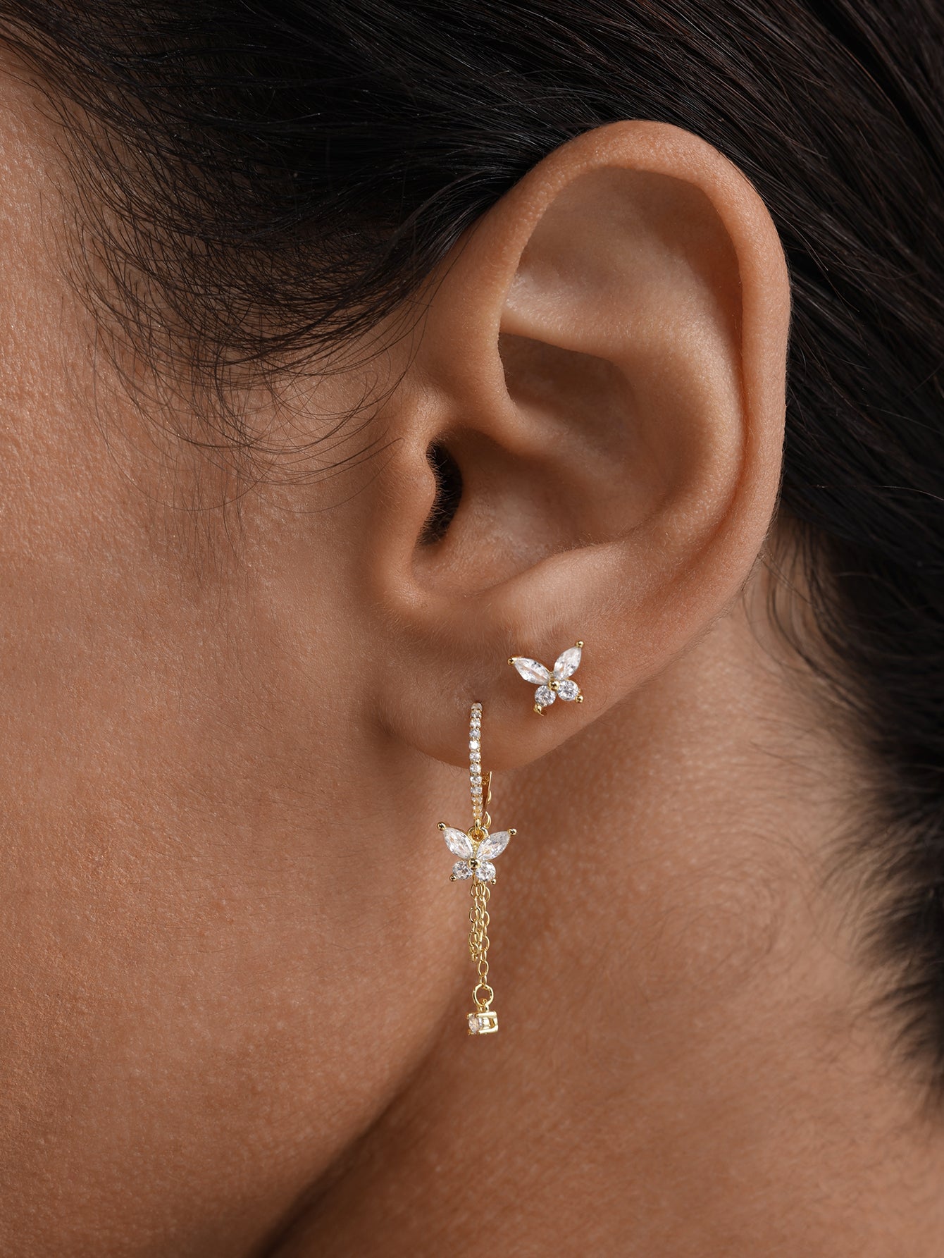 925 sterling zilveren kwastje vlinder hanger zirkoon oorbellen serie