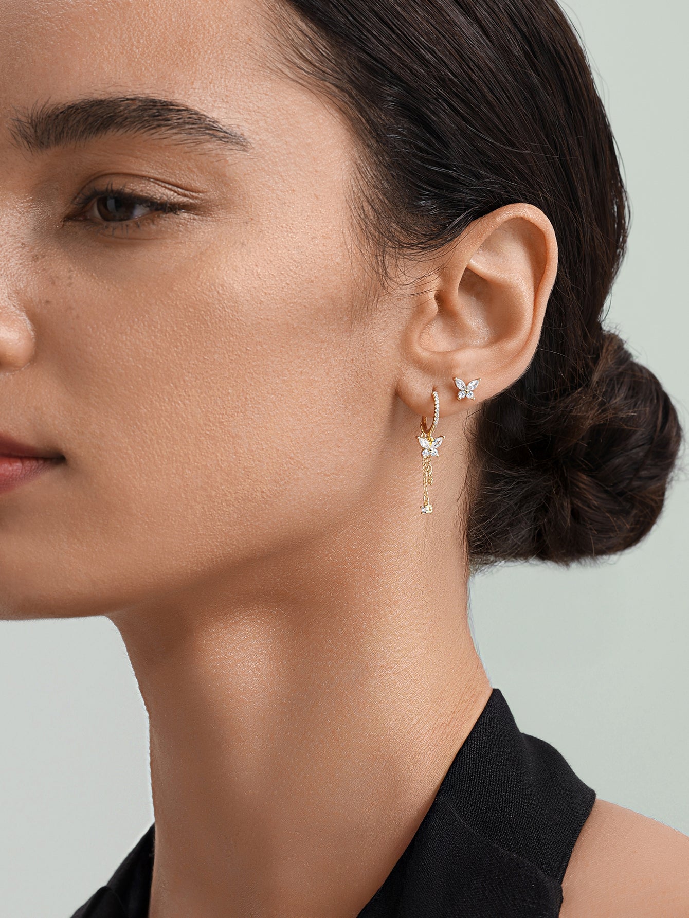 925 sterling zilveren kwastje vlinder hanger zirkoon oorbellen serie