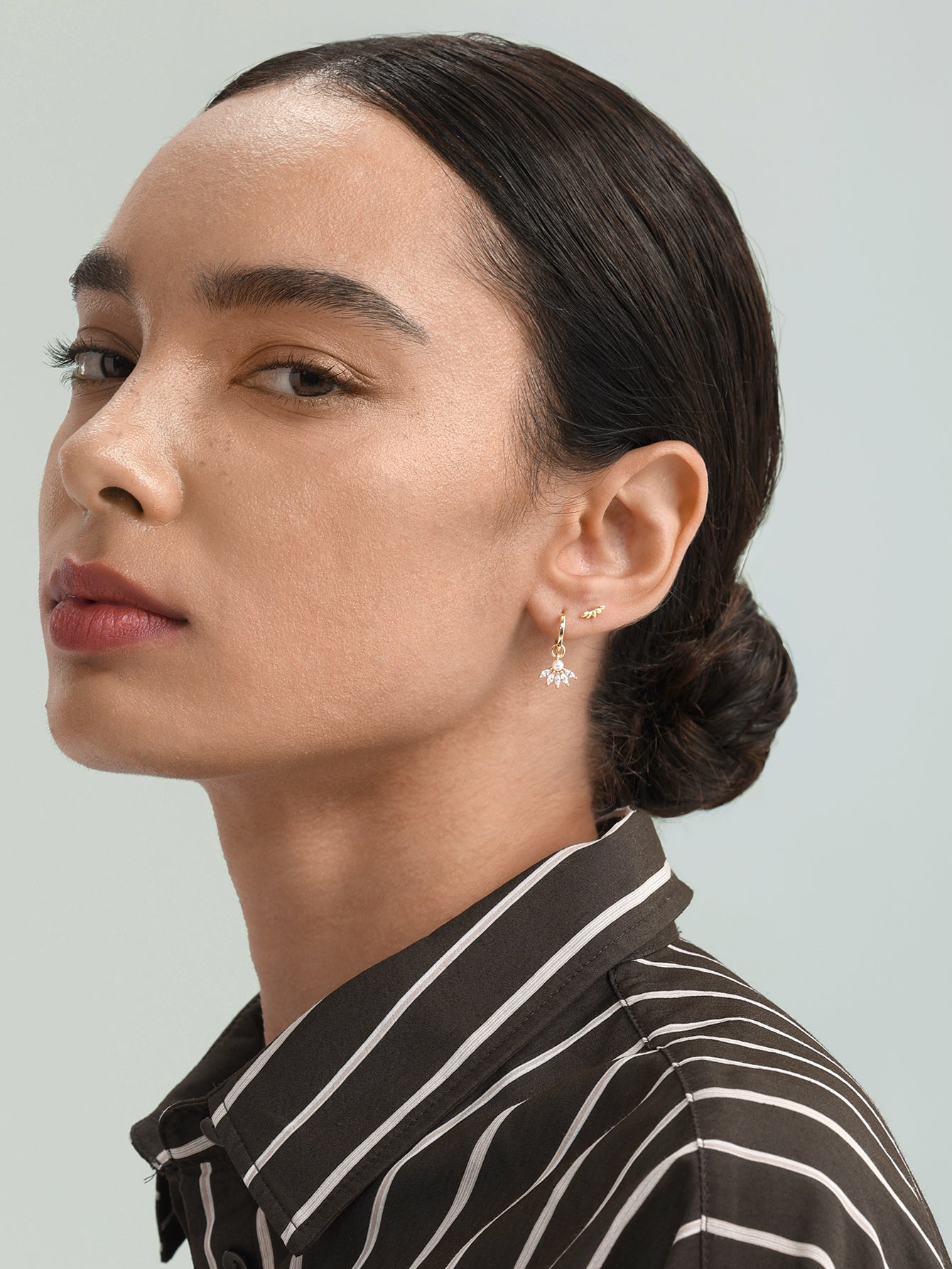 925 Sterling Silber Kette Blumen Zirkon Ohrringe