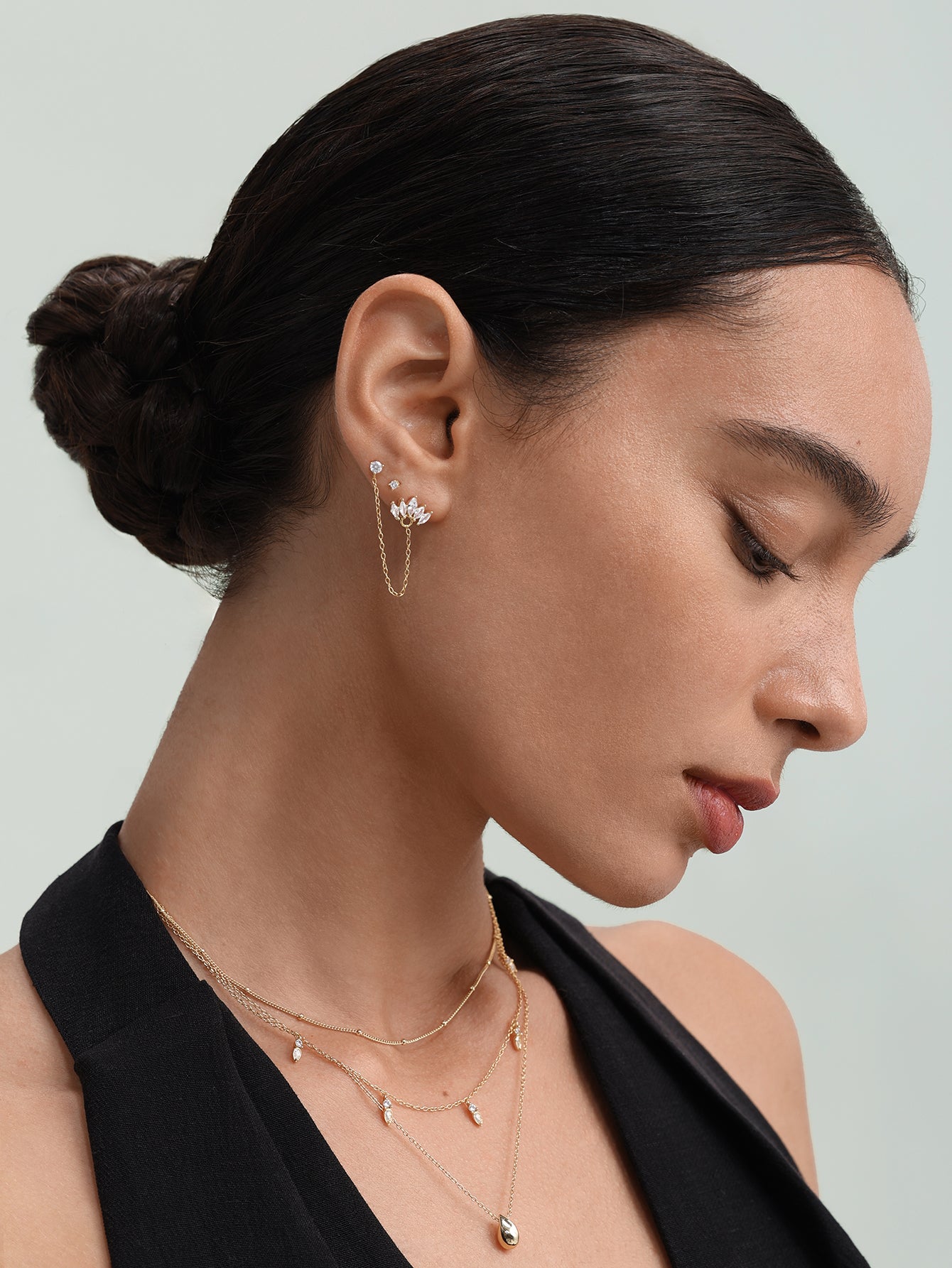 Serie de 5 piezas de flores versátiles de moda de plata de ley 925