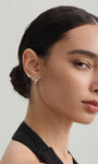 KOSINER Gold Plated Heart Opal Stud on Ear, Curated Ear Stack Piercing