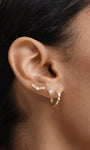 KOSINER Heart Opal Stud in Curated Ear Stack, Helix & Lobe Piercing