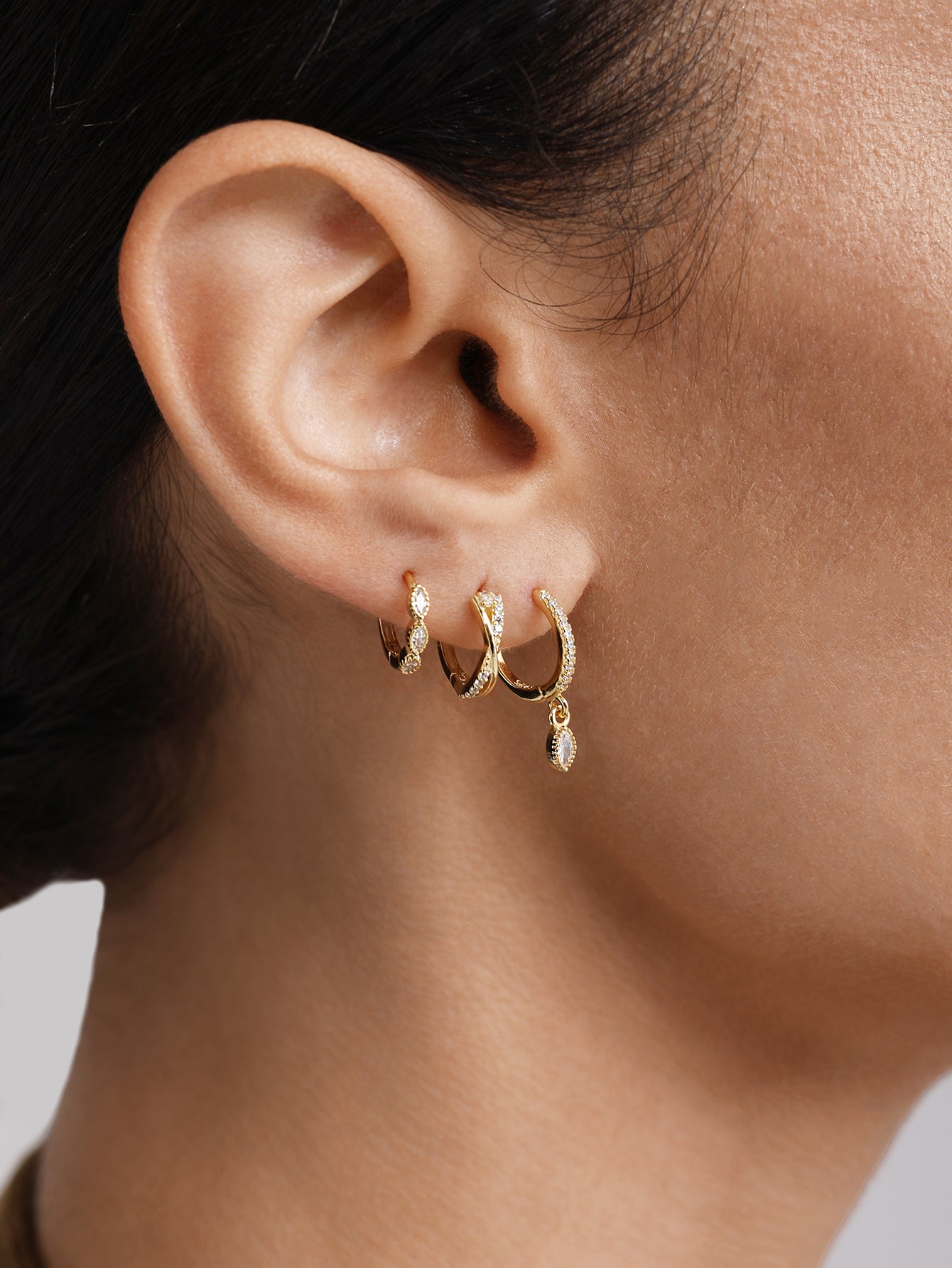 925 Sterling Silver Simple Earrings Hoop Dangle Full Ear Special Earring Collection