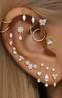 Kosiner joias 14K ouro maciço emenda irregular coroa piercing de orelha