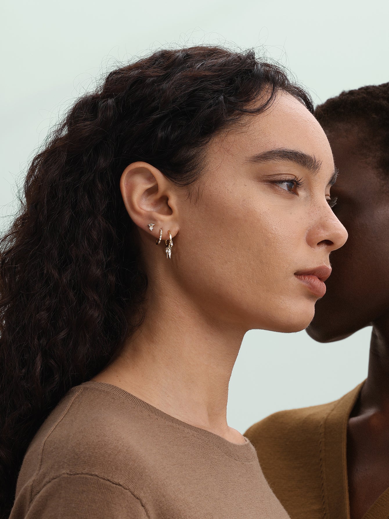 Créoles géométriques prisme en vermeil en or 18 carats