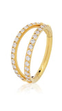 10MM 18K gold plated sterling silver double row hoop earring with cubic zirconia.