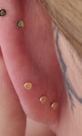 KOSINER Glossy polished heart flat back stud, minimalist design for dainty ear styling
