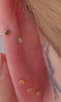 KOSINER 14K Solid Gold Classic Pearl Flat Back Stud,hypoallergenic and tarnish-proof.