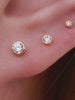 KOSINER 14K Solid Gold Delicate Bezel Flat Back Stud