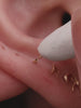KOSINER 14K Solid Gold Glossy Lightning Flat Back Stud, Hypoallergenic Waterproof Cartilage Piercing Earring Not Plated