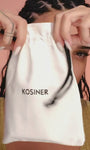 KOSINER 14K solid gold marquise lab-grown diamond bezel flat back stud